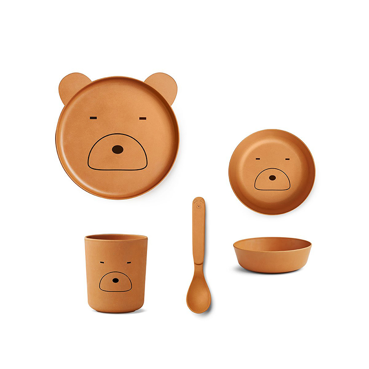 竹纖維兒童餐具組-棕熊